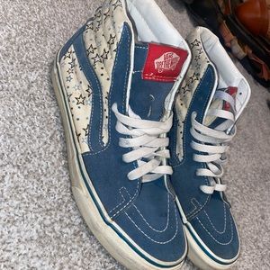 Women’s Stars Turquoise High Top Vans